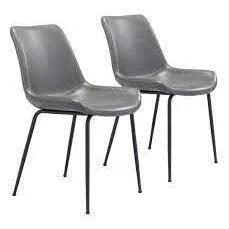 Byron Dining Chair (Set of 2) Gray Dining Chairs LOOMLAN By Zuo Modern