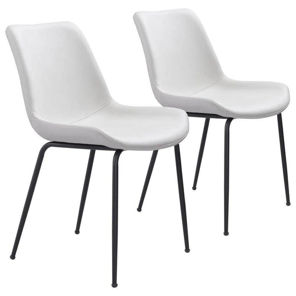 Byron Dining Chair (Set of 2) White Dining Chairs LOOMLAN By Zuo Modern