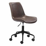 Byron Office Chair Brown Office Chairs LOOMLAN By Zuo Modern