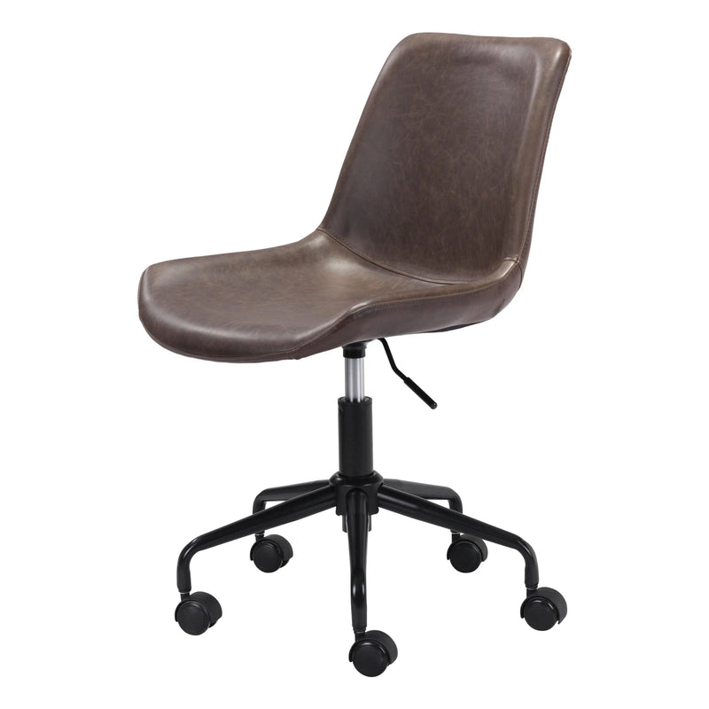 Byron Office Chair Brown Office Chairs LOOMLAN By Zuo Modern