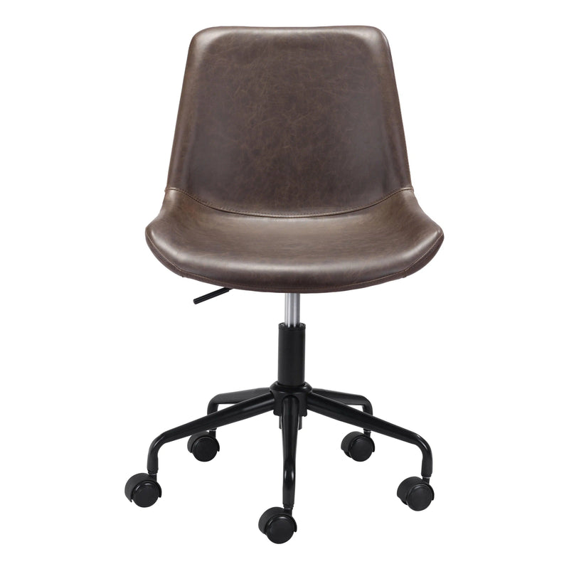 Byron Office Chair Brown Office Chairs LOOMLAN By Zuo Modern