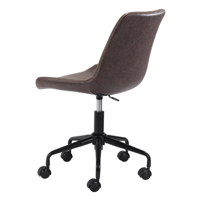 Byron Office Chair Brown Office Chairs LOOMLAN By Zuo Modern