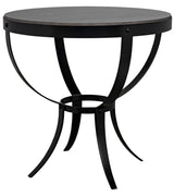 Byron Steel and Marble Black Round Side Table Side Tables LOOMLAN By Noir