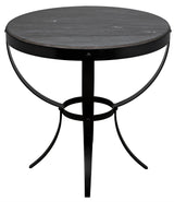 Byron Steel and Marble Black Round Side Table Side Tables LOOMLAN By Noir