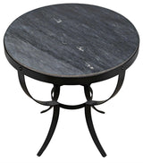 Byron Steel and Marble Black Round Side Table Side Tables LOOMLAN By Noir