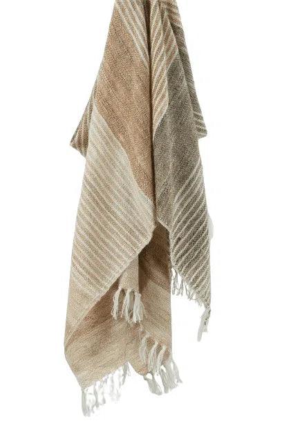 Cabana Soft Outdoor Throw Blanket With Fringe Throw Pillows LOOMLAN By LOOMLAN