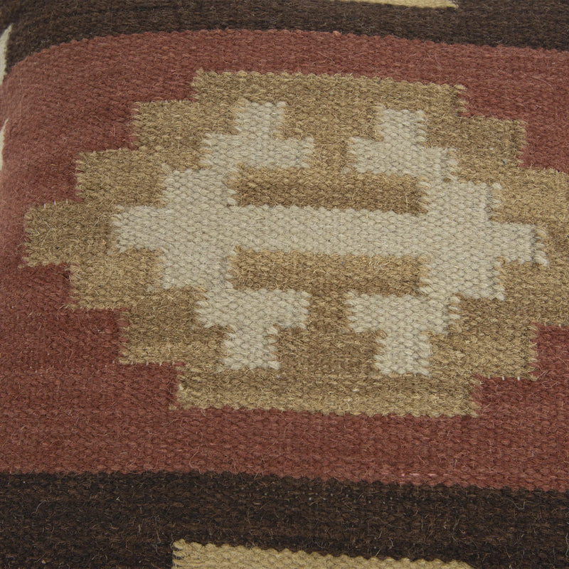 Cabin Western Brown Throw Pillow With Down Insert Throw Pillows LOOMLAN By LOOMLAN