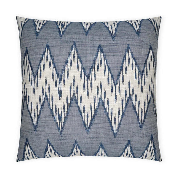 Caccini Indigo Global Chevron Blue Large Throw Pillow With Insert Throw Pillows LOOMLAN By D.V. Kap