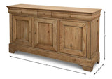 Cafe Au Lait Buffet Driftwood Finish Sideboards LOOMLAN By Sarreid