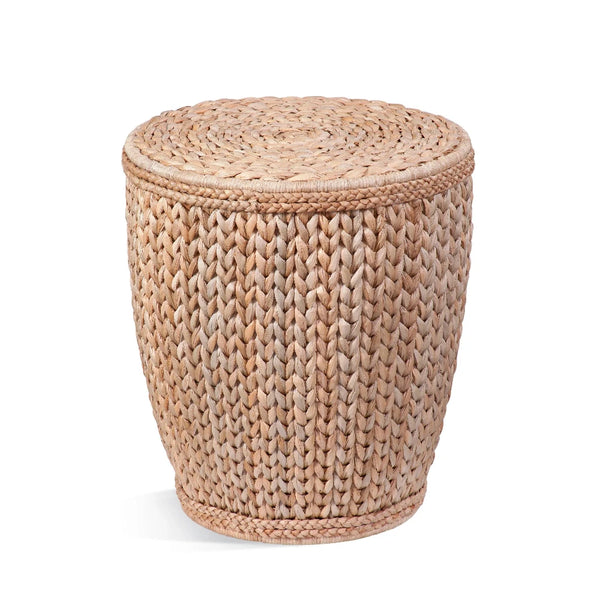 Caffey Raffia Brown Round End Table Side Tables LOOMLAN By Bassett Mirror