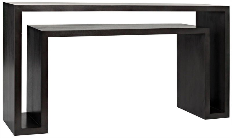 Caine Wood Black Rectangle Console Table Console Tables LOOMLAN By Noir