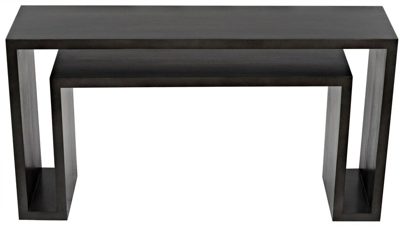 Caine Wood Black Rectangle Console Table Console Tables LOOMLAN By Noir