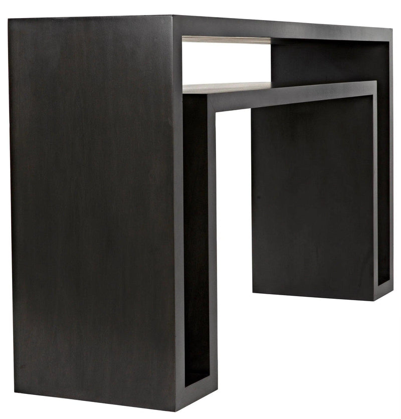 Caine Wood Black Rectangle Console Table Console Tables LOOMLAN By Noir