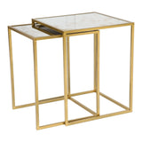 Calais Nesting Tables Brass Side Tables LOOMLAN By Zuo Modern