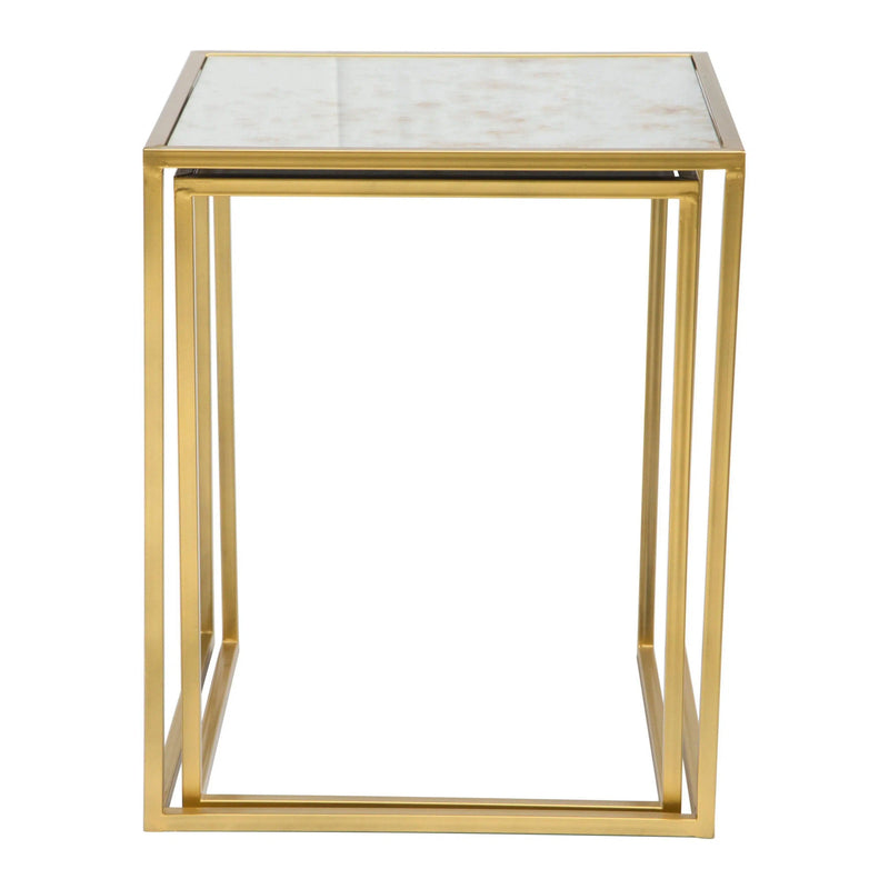 Calais Nesting Tables Brass Side Tables LOOMLAN By Zuo Modern