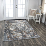 Cale Abstract Blue Large Area Rugs For Living Room Area Rugs LOOMLAN By LOOMLAN