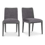 Calla Polyester and Rubber Wood Dark Grey Armless Dining Chair (Set Of 2) Dining Chairs LOOMLAN By Moe's Home