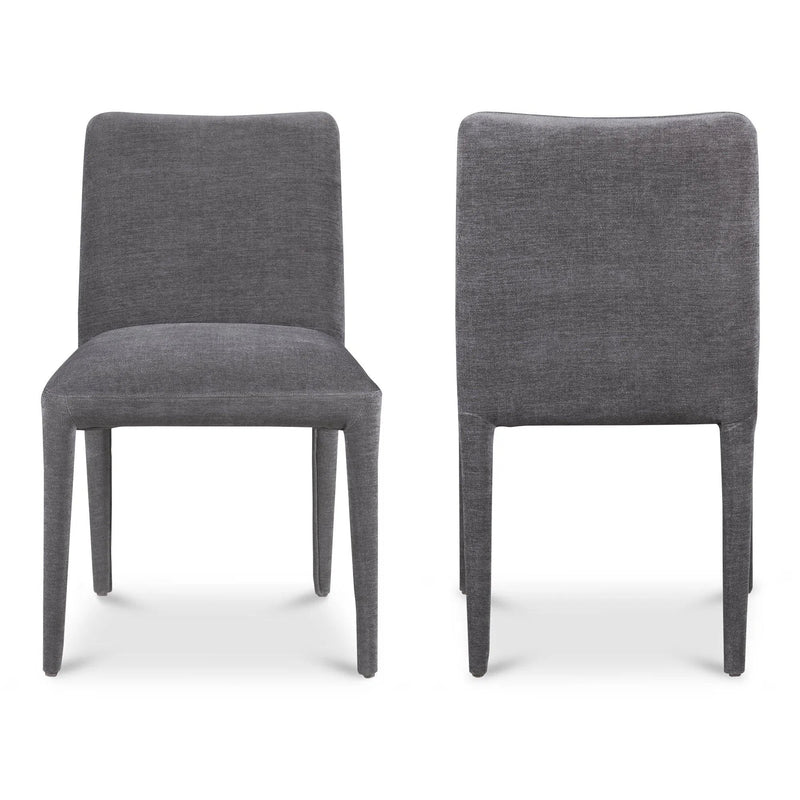 Calla Polyester and Rubber Wood Dark Grey Armless Dining Chair (Set Of 2) Dining Chairs LOOMLAN By Moe's Home