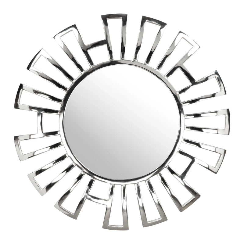 Calmar Round Mirror Aluminum Wall Mirrors LOOMLAN By Zuo Modern