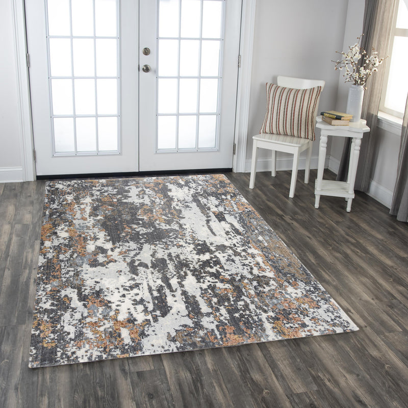 Calo Abstract Gray/ Multi Large Area Rugs For Living Room Area Rugs LOOMLAN By LOOMLAN