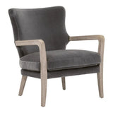 Calvin Club Chair Dark Grey Velvet Accent Chairs LOOMLAN By Essentials For Living