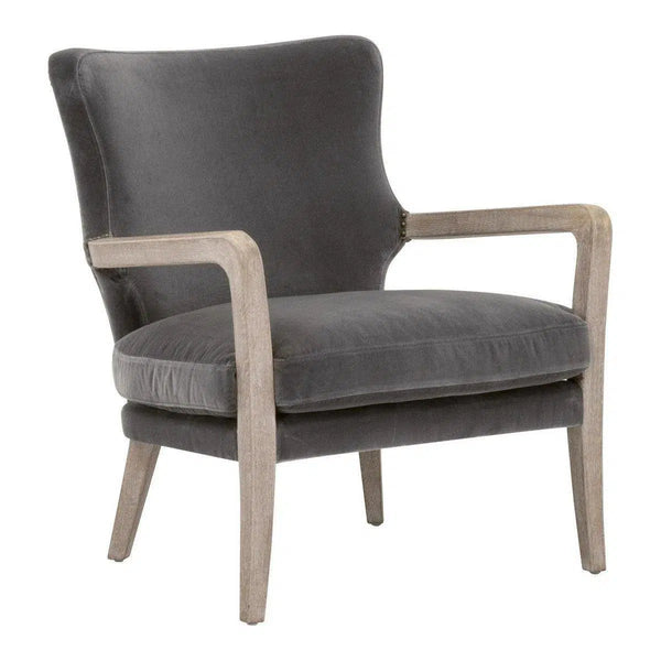 Calvin Club Chair Dark Grey Velvet Accent Chairs LOOMLAN By Essentials For Living