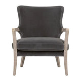 Calvin Club Chair Dark Grey Velvet Accent Chairs LOOMLAN By Essentials For Living