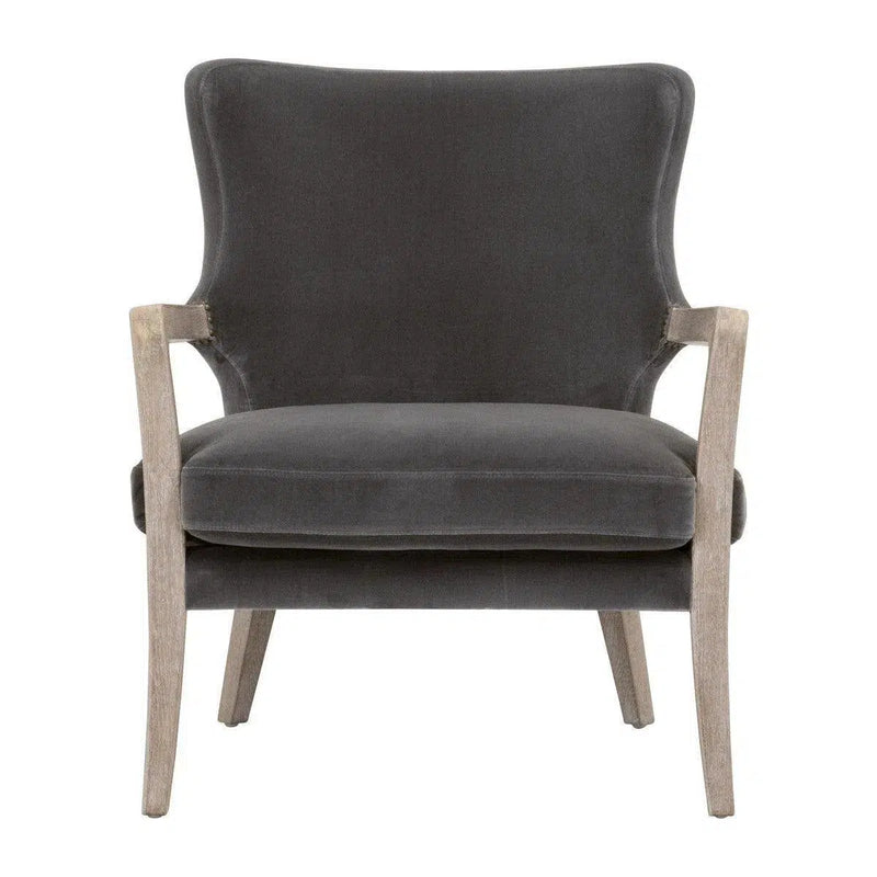 Calvin Club Chair Dark Grey Velvet Accent Chairs LOOMLAN By Essentials For Living