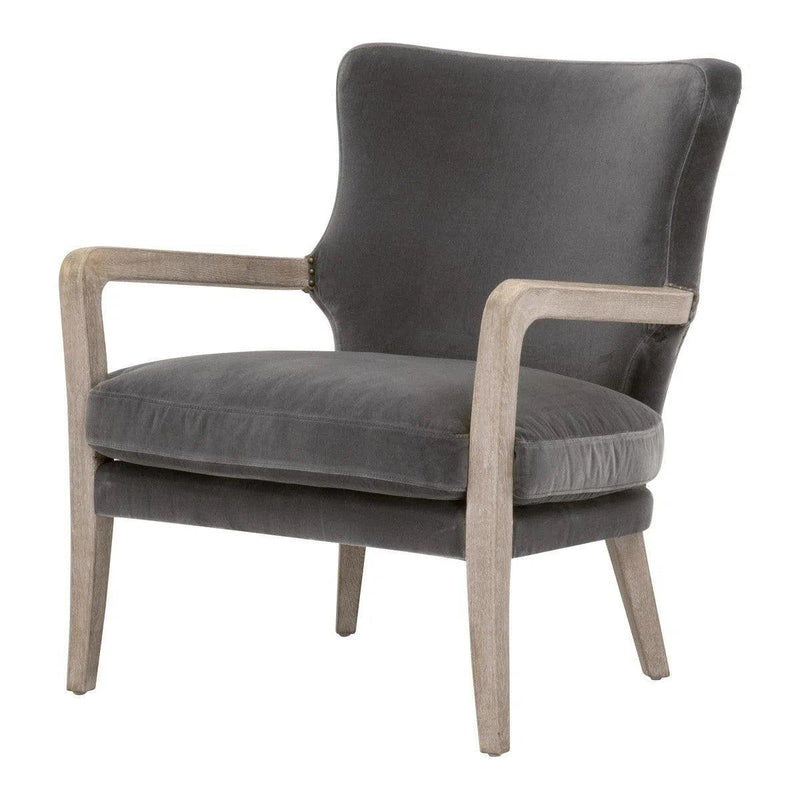 Calvin Club Chair Dark Grey Velvet Accent Chairs LOOMLAN By Essentials For Living