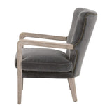 Calvin Club Chair Dark Grey Velvet Accent Chairs LOOMLAN By Essentials For Living