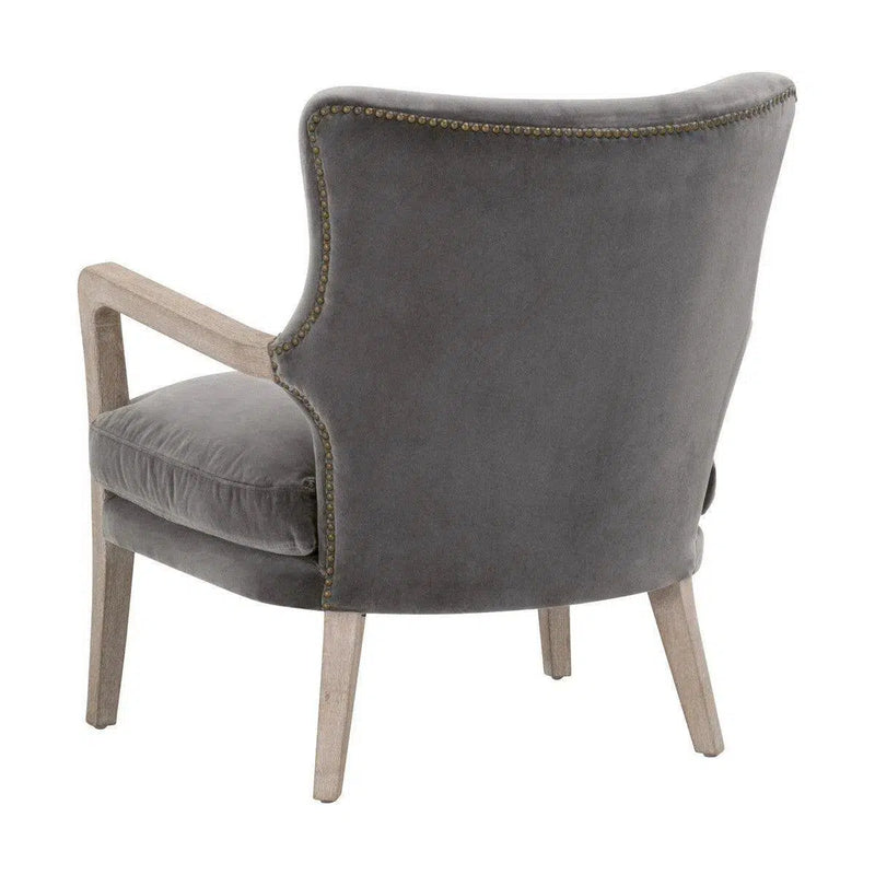 Calvin Club Chair Dark Grey Velvet Accent Chairs LOOMLAN By Essentials For Living