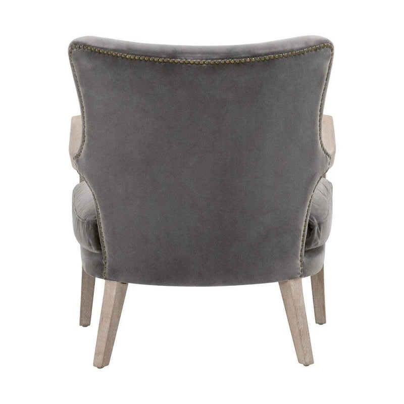 Calvin Club Chair Dark Grey Velvet Accent Chairs LOOMLAN By Essentials For Living