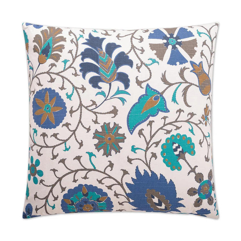 Calypso Blue Throw Pillow With Insert Throw Pillows LOOMLAN By D.V. Kap