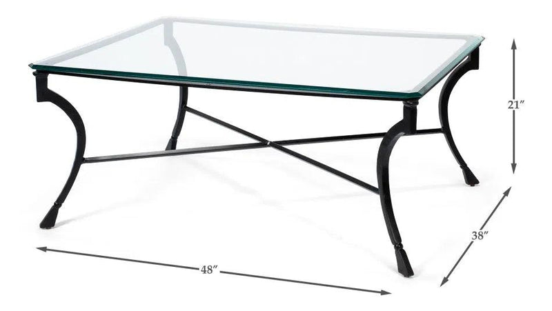 Camargues Coffee Table Glass Top Metal Frame Coffee Tables LOOMLAN By Sarreid