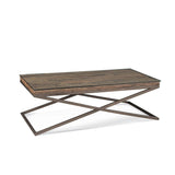 Cambria Wood and Glass Brown Rectangular Coffee Table Coffee Tables LOOMLAN By Bassett Mirror