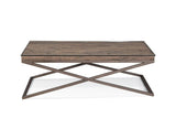 Cambria Wood and Glass Brown Rectangular Coffee Table Coffee Tables LOOMLAN By Bassett Mirror