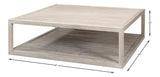 Camden Bungalow Cocktail Coffee Table Square With Storage Shelf Coffee Tables LOOMLAN By Sarreid