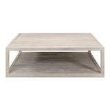 Camden Bungalow Cocktail Coffee Table Square With Storage Shelf Coffee Tables LOOMLAN By Sarreid