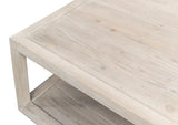 Camden Bungalow Cocktail Coffee Table Square With Storage Shelf Coffee Tables LOOMLAN By Sarreid