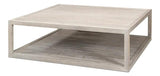 Camden Bungalow Cocktail Coffee Table Square With Storage Shelf Coffee Tables LOOMLAN By Sarreid