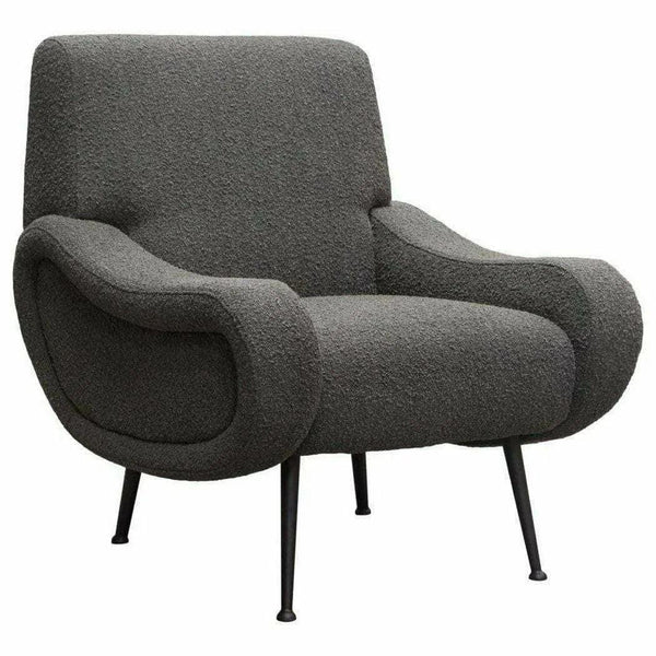 Cameron Accent Chair Grey Boucle Sherpa Metal Legs Accent Chairs LOOMLAN By Diamond Sofa