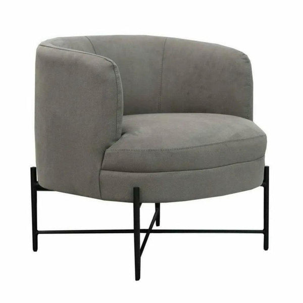 Cami Low Profile Club Chair Marbled Grey Velvet Barrel Chair Accent Chairs LOOMLAN By LH Imports