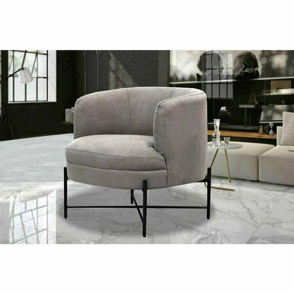 Cami Low Profile Club Chair Marbled Grey Velvet Barrel Chair Accent Chairs LOOMLAN By LH Imports