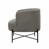 Cami Low Profile Club Chair Marbled Grey Velvet Barrel Chair Accent Chairs LOOMLAN By LH Imports