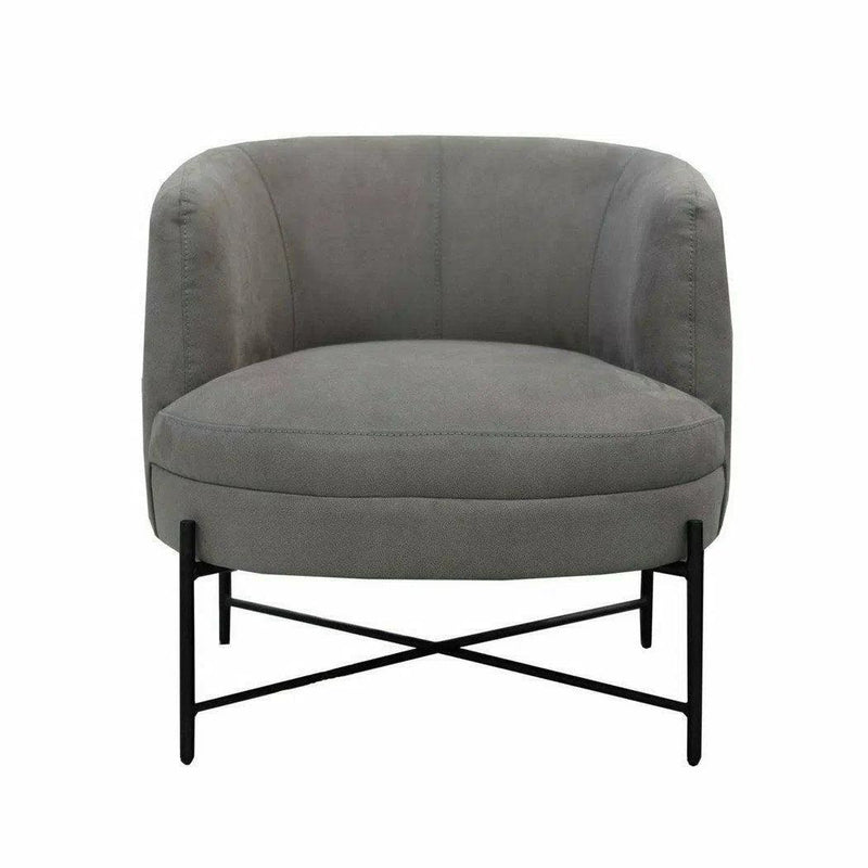 Cami Low Profile Club Chair Marbled Grey Velvet Barrel Chair Accent Chairs LOOMLAN By LH Imports