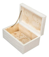 Candece Croco Embossed Leather Over Wood Ivory Box Set of 2 Boxes & Bowls LOOMLAN By Sarreid