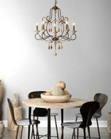 Candle Style Tiered Wood Beads Yellowstone Chandelier Chandeliers LOOMLAN By Jamie Young