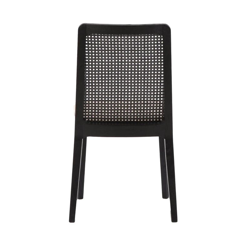 Cane Polyester Upholstered Armless Dining Chair (Set Of 2)