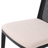 Cane Polyester Upholstered Armless Dining Chair (Set Of 2)