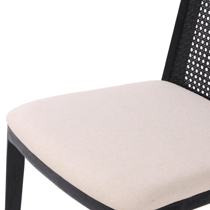 Cane Polyester Upholstered Armless Dining Chair (Set Of 2)